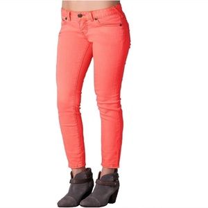 Free People Cropped Jeans Coral